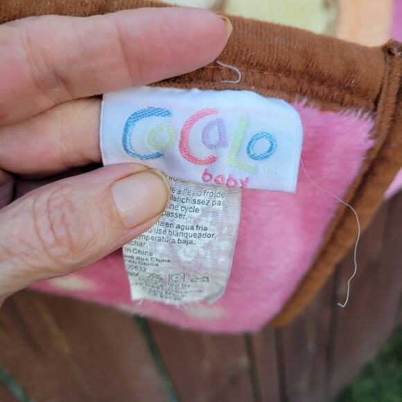 CoCaLo Baby Blanket 36x40 Pink Zoo Animals Elephant Zebra Hippo Koala Soft Plush - Picture 2 of 11